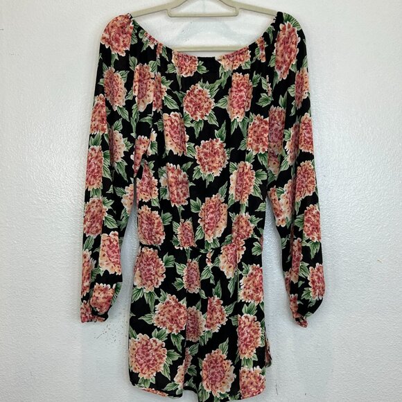 Show Me Your Mumu Rane Romper Flower Puff Sleeves SZ Medium - Picture 5 of 7